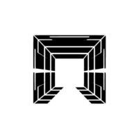 Geometric Black and White Abstract Tunnel vector