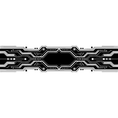 Abstract Tech Circuit Board Element on White Background