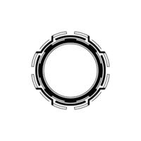 Futuristic Circle Hud Element, Black White Technology Interface vector