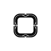 Geometric Sleek Black Square With Sparkles on White Background vector
