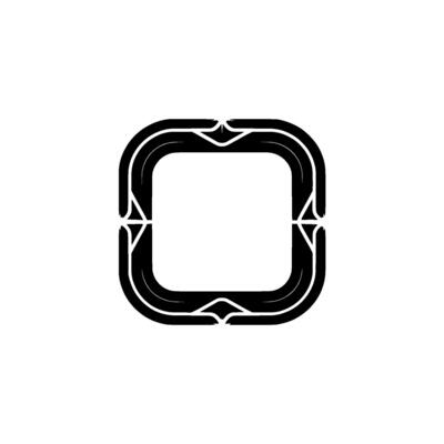 Geometric Sleek Black Square With Sparkles on White Background
