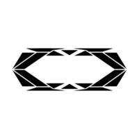 Geometric Black Oval Frame on White Background vector