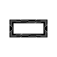 Geometric Tech Frame Black and White Element for vector
