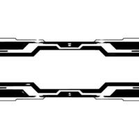 Modern Tech Frame Sleek Silver Black With Space vector