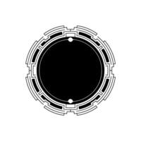 Abstract Tech Circle Geometric With Black Center Radial Elements vector