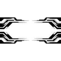 Modern Tech Frame Black White Abstract Interface Template vector