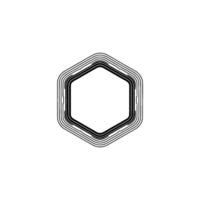 Minimalist Hexagon Geometric Lines on White vector
