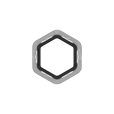 Minimalist Hexagon Geometric Lines on White