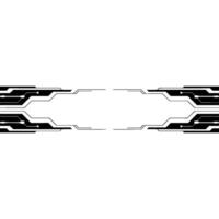 Futuristic Tech Border Minimalist Circuitry on White Background vector
