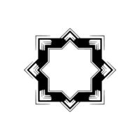 Geometric Black and White Star Frame With Gradient Effects vector