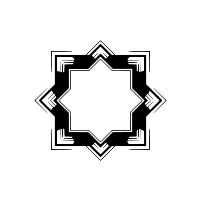 Geometric Black and White Star Frame With Gradient Effects