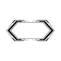 Modern Geometric Frame Minimalist Hexagon , Futuristic Aesthetic, Negative Space vector