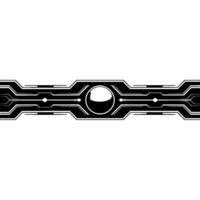 Futuristic Tech Interface Element Black and White vector