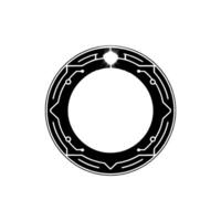 Futuristic Tech Ring With Bright Core, Minimalist vector