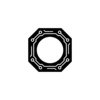 Octagon Circuit Board Minimalist Tech vector