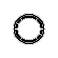 Geometric Black Circle Segment, Minimalist Abstract vector