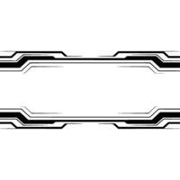 Minimalist Tech Frame Black Lines on White Background vector