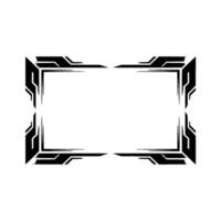 Geometric Frame Modern Abstract Border, Monochrome on White Background vector