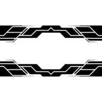 Techy Cyberpunk Border Template Black White Abstract vector