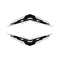 Futuristic Abstract Frame Minimalist Black White Tech Element vector