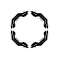 Futuristic Octagon Frame, Black Geometric on Gradient Background vector