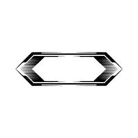 Modern Geometric Badge in Black White, Minimalist Frame vector
