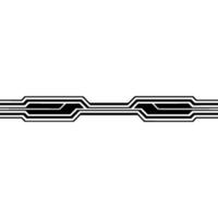 Abstract Circuitry Stripe Black Lines on White, Tech vector
