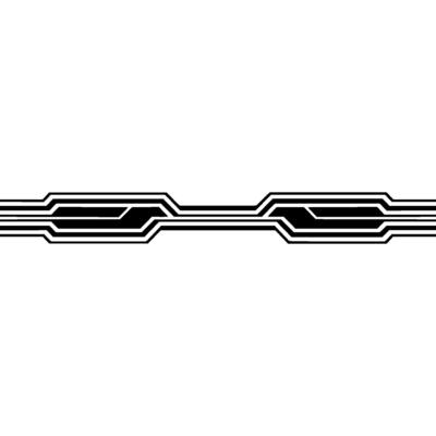 Abstract Circuitry Stripe Black Lines on White, Tech