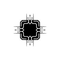 Abstract Tech Circuit Board Monochrome vector