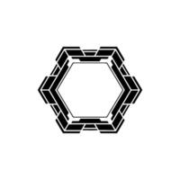 Geometric Hexagon Frame Futuristic Abstract on Gray vector