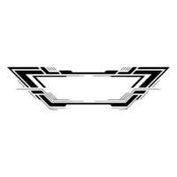 Futuristic Tech Frame , Black Lines on White, Minimalist vector