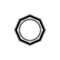 Geometric Black Octagon Circle on White Background vector