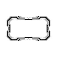 Futuristic Tech Frame Minimalist Black White Interface vector