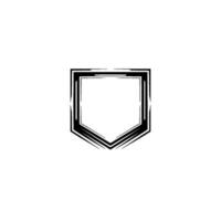 Minimalist Shield Template, Geometric Black Frame, Grid Background vector