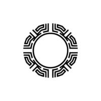 Minimalist Abstract Geometric Circular Frame vector