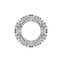 Circular Circuit Board Technology Concept With Space vector