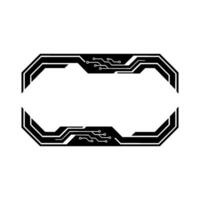 Abstract Tech Frame Futuristic Circuitry , Black White, vector