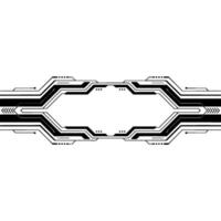 Abstract Tech Frame Black Circuit Lines on Gray Background vector