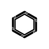 Abstract Geometric Hexagon in Black and White Modern vector