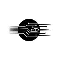 Minimalist Circuit Board Tech, Data Flow, Modern vector