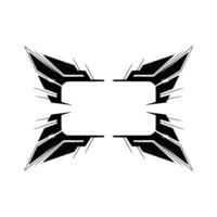 Futuristic Tech Frame Geometric Abstraction in Black and White vector