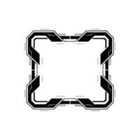 Tech Frame Minimalist Geometric Border With Futuristic Elements vector