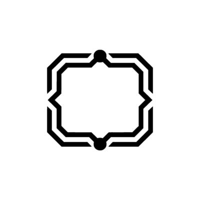 Minimalist Geometric Frame Illustration in Black and White