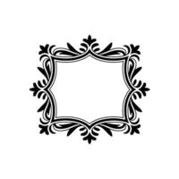 Elegant Black Flourish Frame on White Background Decorative Element vector