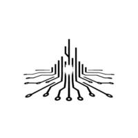 Abstract Circuit Board Technology, Data Flow, Digital Future vector