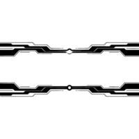 Futuristic Tech Ui Element Minimalist Black on White vector