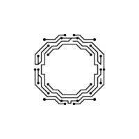 Minimalist Circuit Board Frame , Technology Concept vector