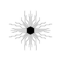 Minimalist Tech Circuit Board Hexagon vector