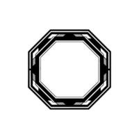 Abstract Geometric Octagon Frame, Minimalist on White vector