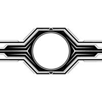 Futuristic Black and White Element With Circle vector